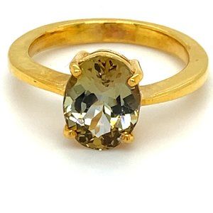 Yellow Tanzanite 3.25ct Solid 18K Yellow Gold Ring